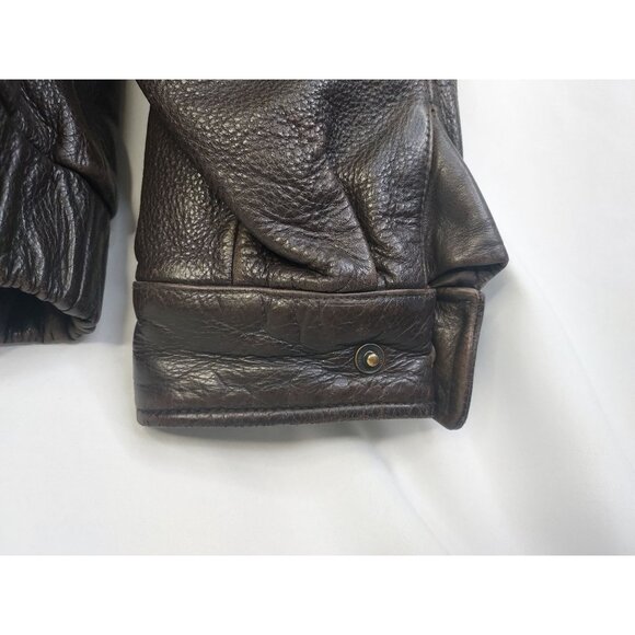 Eddie Bauer Men's Leather Jacket L Brown Genuine Leather Distressed - Picture 16 of 16